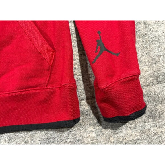 Jordan Jumpman Graphic Print Fleece Pullover Hoodie Red Mens Sweatshirt Sz XS - Picture 3 of 9